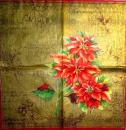 098 Weihnachten Blumen - 3-lagig (gold) - Ihr